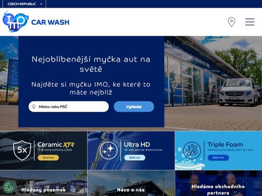 imo car wash používá jedinečný systém k zajištění kvality, rychlosti a výhodnosti ve 13 automyčkách po celé čr. 