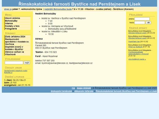římskokatolické farnosti bystřice nad pernštejnem a lísek