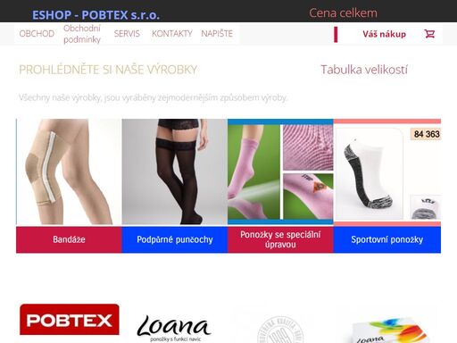 stránka nabízí ponožky a další výrobky loana - lonaris