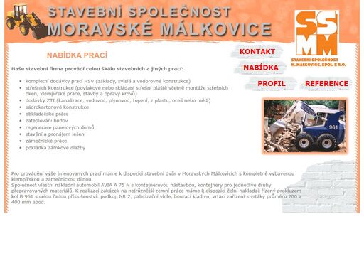 stavební společnost moravské málkovice - stavby rodinných domů, stavební práce všeho druhu.