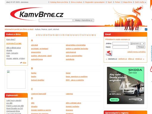 kamvbrne.cz - portál pro brno a okolí - služby, firmy, kultura, počasí, zpravodajství a mnohem více