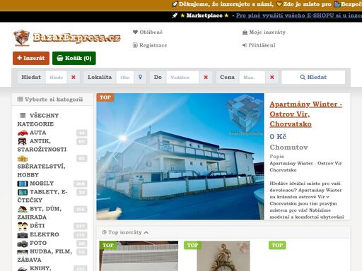 marketplace - inzertní web bazarexpress. inzertní portál