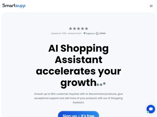 smartsupp je váš online prodejní asistent. kombinuje live chat, chatboty a video nahrávky, aby vám ušetřil čas a pomohl proměnit návštěvníky v zákazníky.