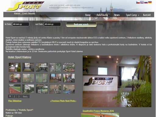 stránky hotelu sport klatovy