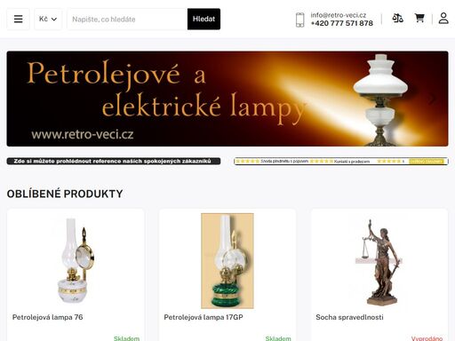 váš obchod s nábytkem, petrolejovými a elektrickými lampami, kamnovou a zahradní litinou, i dekoracemi pro dům a zahradu.