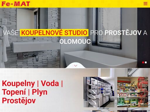 fe-mat spol. s r.o., koupelny, voda-topení-plyn, instalatérské potřeby, koupelnové studio