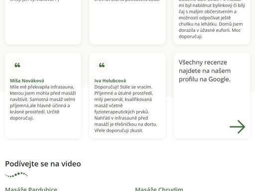 chcete mít zdravá záda? ve městě pardubice a chrudim nabízíme relaxační a regenerační masáže včetně reflexní terapie. součástí procedury je pobyt v infrasauně.