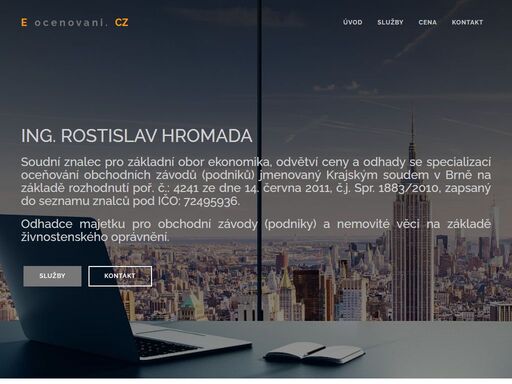 zpracovávání znaleckých posudků na ocenění majetku a obchodních závodů (podniků)