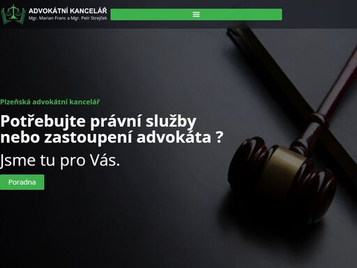 advokát mgr. marian franc a advokát mgr. petr strejček poskytují právní služby ve všech běžných oblastech práva | škroupova 10, plzeň, tel. 377 320 785 