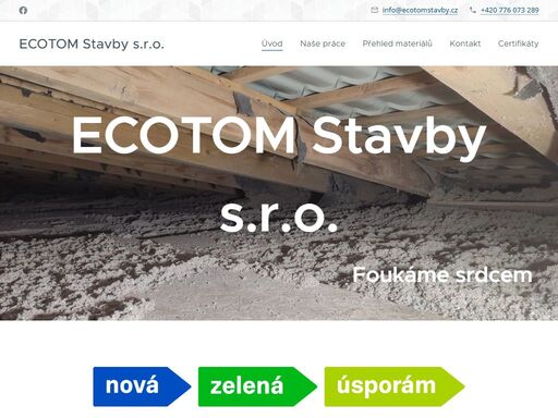 foukaná izolace od firmy ecotom stavby je efektivní a cenově dostupné řešení pro zateplení vašich budov. zajistíme vysokou kvalitu a rychlou realizaci. kontaktujte nás pro cenovou nabídku.