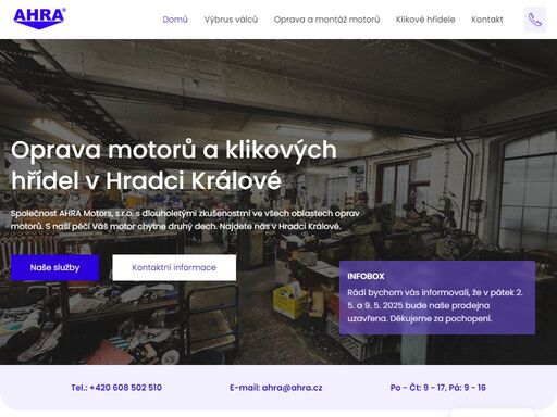 ahra, s.r.o. v hradci králové nabízí opravy motorů vozidel a strojů. děláme výbrusy válců, opravy hlav, montáž motorů a klikových hřídel.