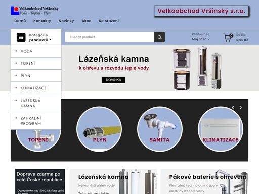velkoobchodní prodej zboží v oboru voda - topení - plyn. zboží skladem za příznivé ceny. vše pro instalatéry, topenáře a plynaře.