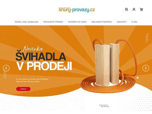 snury-provazy.cz | vlastní výrobky rovnou z výroby - gumicuky, gumolana, šňůry, tkaničky, šplhací, houpačky aj.