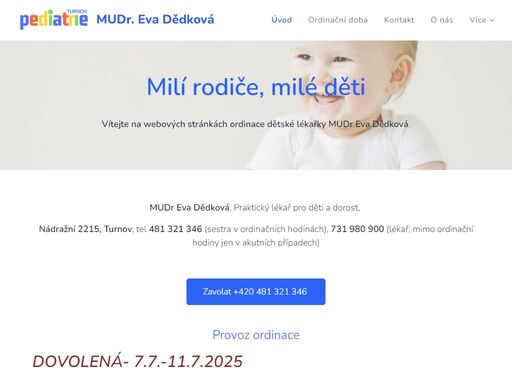 vítejte na webových stránkách ordinace dětské lékařky mudr eva dědková.
