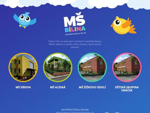 webové stránky mateřské školy v bílině. informace o školce, třídách, aktivitách školky, aktuality nebo galerie.