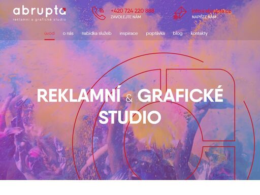 jsme jedinečné reklamní a grafické studio abrupta v ostravě, kde klademe důraz na poskytování perfektních služeb ve všech oblastech působení.