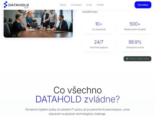 datahold - váš komplexní digitální partner. it outsourcing, cloud služby, kyberbezpečnost, ai automatizace, webové stránky a moderní technologie.