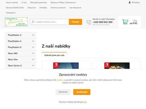 prodej her ps3, ps4, ps5, xbox 360, xbox one, xbox serie x, nintendo wii, pc, příslušenství pro xbox, playstation, wii