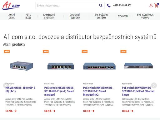 a1 com - zabezpečovací a bezpečnostní technika, kamerové systémy, domovní dorozumívací systémy a1 com nabízí široký sortiment zboží v oblasti zabezpečovací elektronické systémy a bezpečnostní technika. obchod je primárně určen pro velkoodběratele.