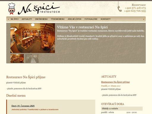 restaurace na špici vsetín, tradiční vsetínská restaurace.