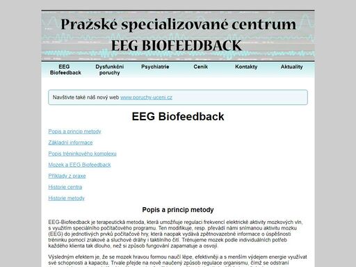 eeg biofeedback - zlepšení fungování centrálního nervového systému.