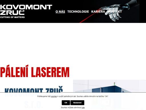 pálení laserem, cnc stroje ohýbání, vysekávání a stříhání plechu, 