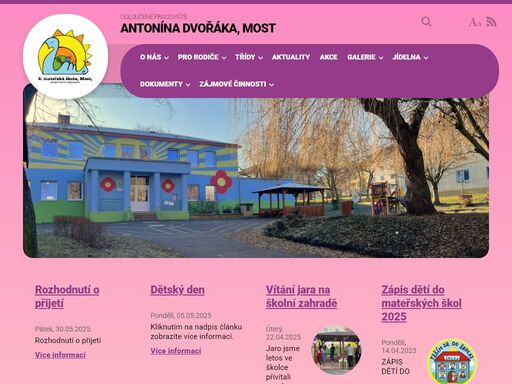 oficiální webové stránky mš antonína dvořáka v mostě. najdete tu aktuální informace a sdělení pro rodiče.