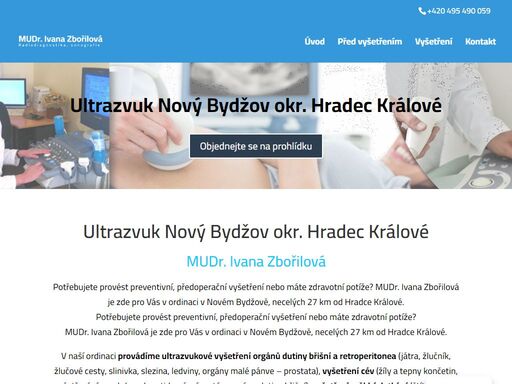 potřebujete provést předoperační vyšetření ultrazvukem? mudr. ivana zbořilová je zde pro vás v ordinaci v novém bydžově.