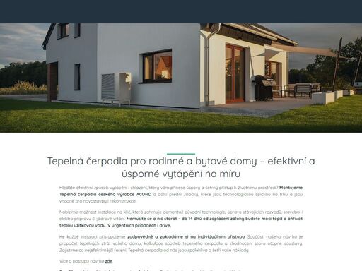 tepelná čerpadla acond od home comfort servis – úsporné, spolehlivé a ekologické řešení pro váš domov. nabízíme profesionální montáž na míru.