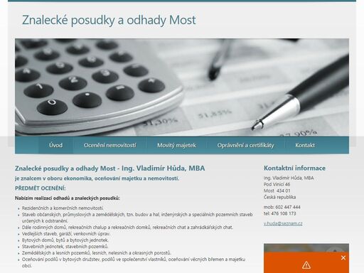 ing. vladimir hůda, je znalcem v oboru ekonomika, oceňovani majetku a nemovitosti.