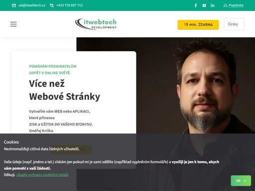 získejte webové stránky, které budou přínosem pro váš byznys. webové stránky, které vám přivedou zákazníky. tvořím pro vás vítězná řešení na míru.