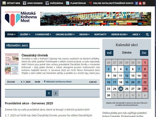 kompletní program, vstupenky online, kontakt a všechny informace o městská knihovna most 