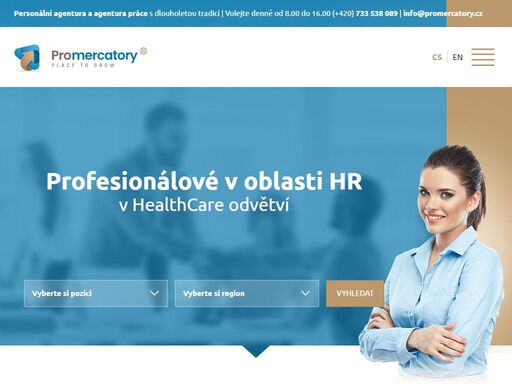 „mercator” je latinský výraz pro slovo „obchodník”. promercatory,;s.r.o. byla před;12;lety zakládána jako společnost zaměřená na;obchodníky v oblasti healthcare. v posledních 8 letech se naše zaměření na základě požadavků klientů, rozšířilo na celý komplex pozic od asistentských pozic po top management společností.