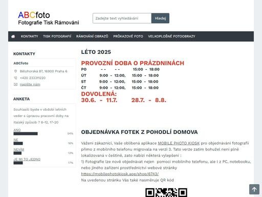 tiskneme fotografie, rámujeme obrazy