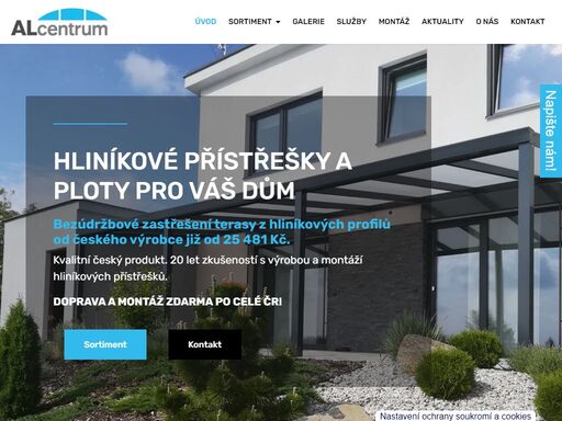 alcentrum nabízí kvalitní hliníkové pergoly, garážová stání, zimní zahrady, altány, přístřešky, hliníkové ploty a stínění včetně montáže po celé české republice