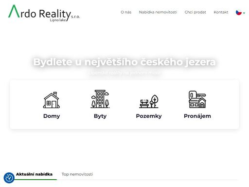 naše realitní kancelář se specializuje především na prodej nemovitostí kolem jezera lipno a poskytuje kompletní realitní servis. ardo reality s.r.o.