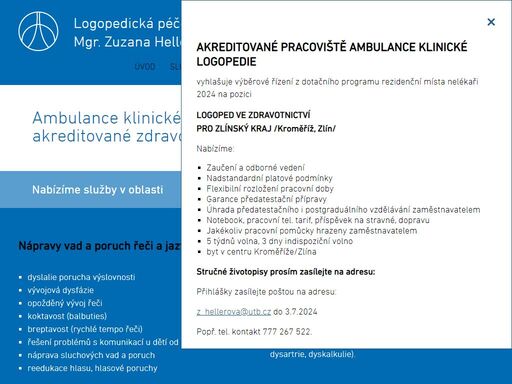 ambulance klinické logopedie - mgr. zuzana hellerová, kroměříž, holešov - náprava vad a poruch řeči a jazyka u dětí a dospělích