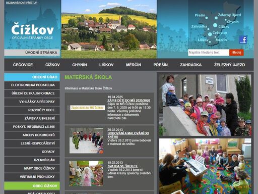 informace o mateřské škole čížkov.