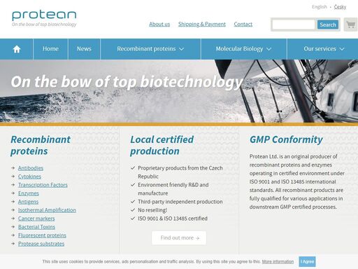 protean is r&d company of advanced biotech products and diagnostics. certified production of recombinant proteins and antigens for human and veterinary medicine, vaccine development and ivd.