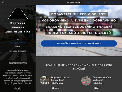 realizujeme vodorovné a svislé dopravní značení | nástřik parkovacích ploch, areálů a komunikací silniční barvou | nabízíme montáž dopravního příslušenství