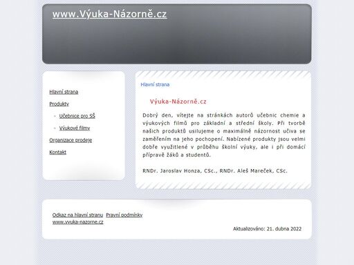 názorná výuka, chemie, výukové filmy, učebnice, mareček, honza