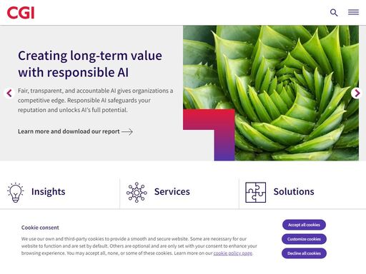 founded in 1976, cgi is among the largest it and business consulting services firms in the world. we are insights-driven and outcomes-based to help accelerate r