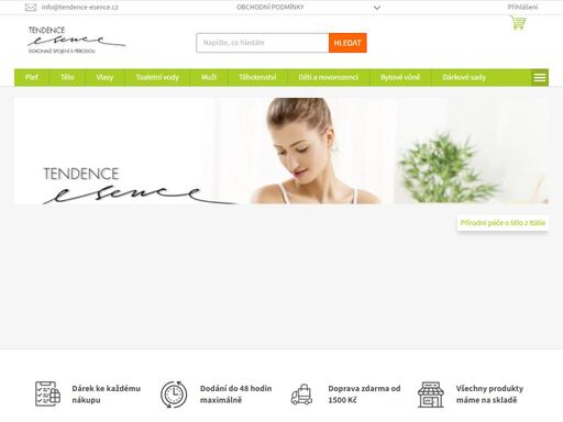vítejte v e-shopu tendence-esence.cz, jsme rádi, že jste tady.. co u nás najdete: 

italskou přírodní kosmetiku erboristica, helan, bionoema, gioiebio
italské bytové vůně, směsi esenciálních olejů, vůně do pračky a na prádlo nasoterapia
novinku - hygienfresh - italské vůně do pračky, prací gely, aviváže, spreje

…