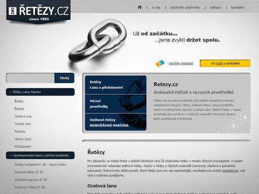 itaco s.r.o. - praha nabízí řetězy, ocelová lana, sněhové řetězy, vázací prostředky a upínací pásy.