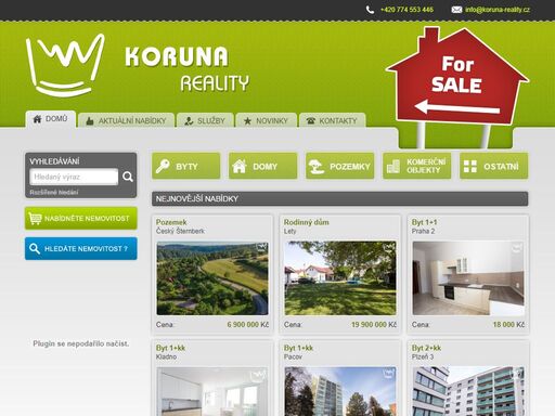 realitní kanceláře koruna reality praha, prodej a pronájem bytů, domů, pozemků, řešení exekucí, výkup nemovitostí