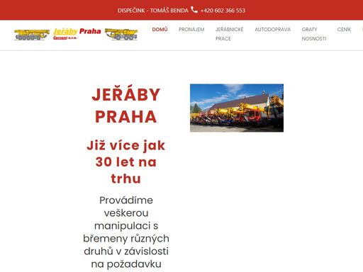 jeřáby praha nabízí jeřábnické práce,  práce s autojeřáby a mobilními jeřáby, půjčovna autojeřábů.
