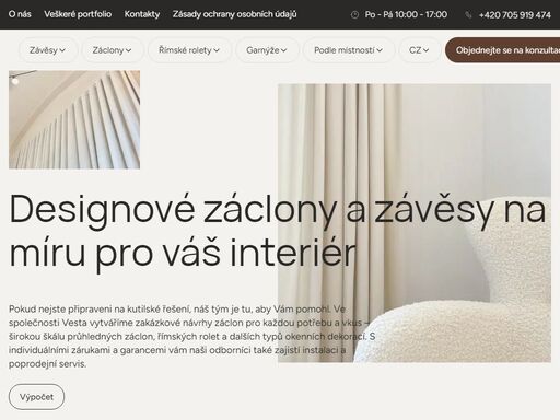 navrhujeme a šijeme designové záclony, závěsy a římské rolety na míru. stylová textilní stínění pro každý interiér od vesta – osobní přístup, poradenství a instalace.