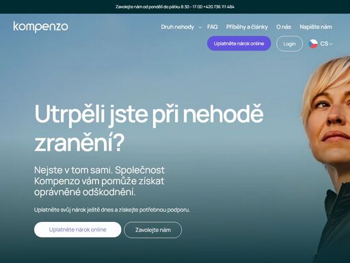 zraněný při nehodě? kompenzo vám pomůže požadovat odškodnění bez výhry, bez poplatku. ? získejte odbornou pomoc a klid ještě dnes. spusťte reklamaci ?