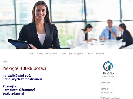 dotace 100% rekvalifikační kurz účetnictví a daňové evidence 
(s využitím výpočetní techniky) 
170 hodin / s akreditací mšmt
prezenční forma studia
