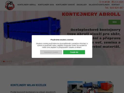 vyrábíme a prodáváme kontejnery vanové, skladové kontejnery, kontejnery na odpad, abroll, avia. výroba a prodej kontejnerů milan kozelek.